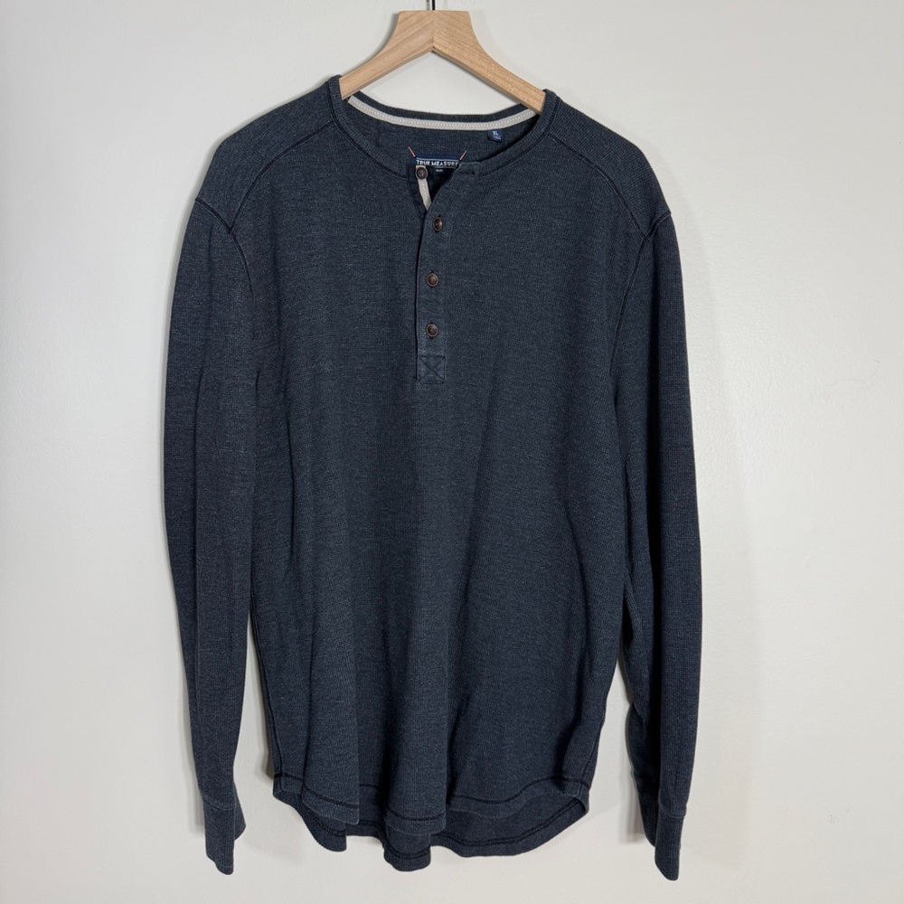 True Measure Men's Dark Gray Henley Shirt